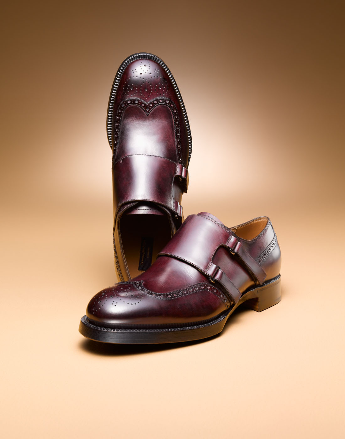 Leather shoes standing up by Alexander Kent London based still life and product photographer.