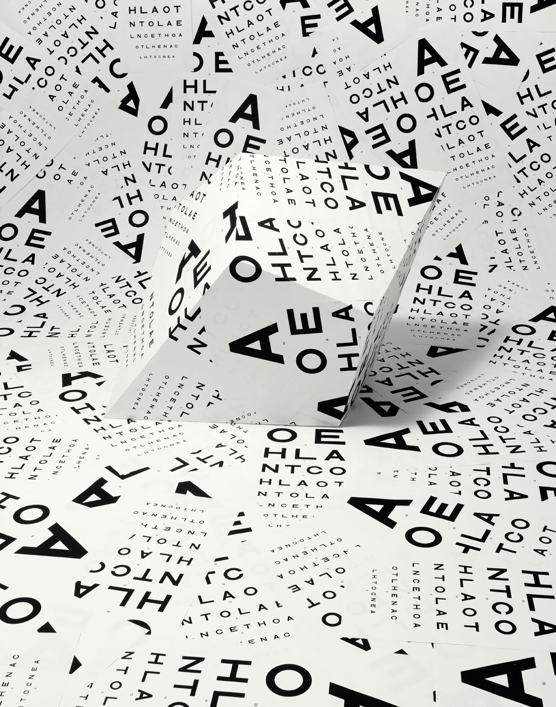 Eye charts in a photo studio by Alexander Kent London based still life and product photographer.